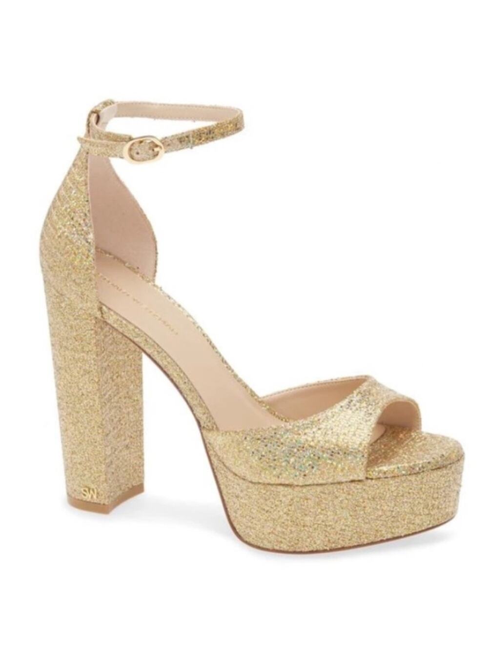 Stuart Weitzman Pamela
Glitter Platform Sandal Size 8